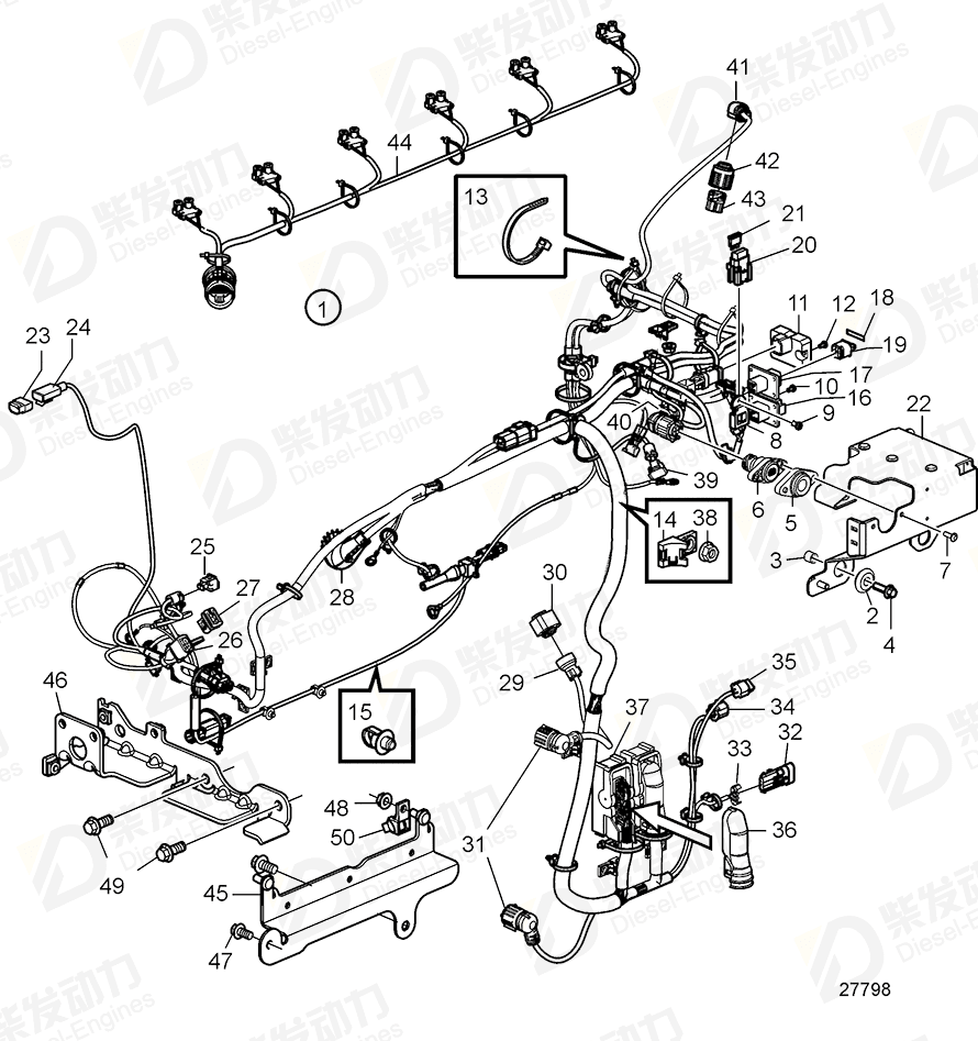 volvo penta Bracket 22462867 Drawing